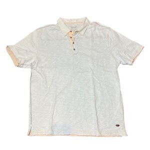 True Grit Young and Free‎ Men's Burnout Slub Button Polo Light Blue M